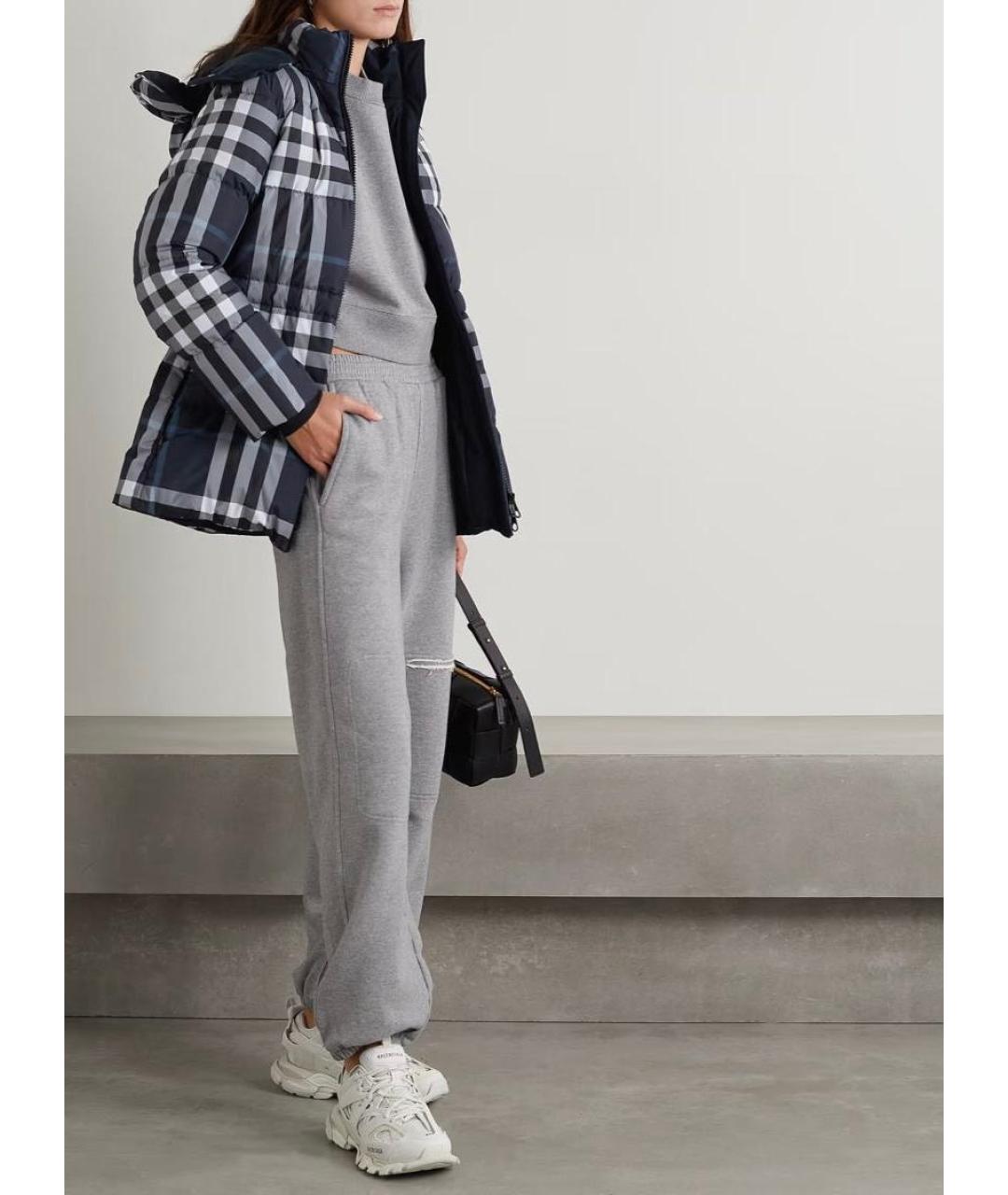 BURBERRY Темно-синий полиэстеровый пуховик, фото 4
