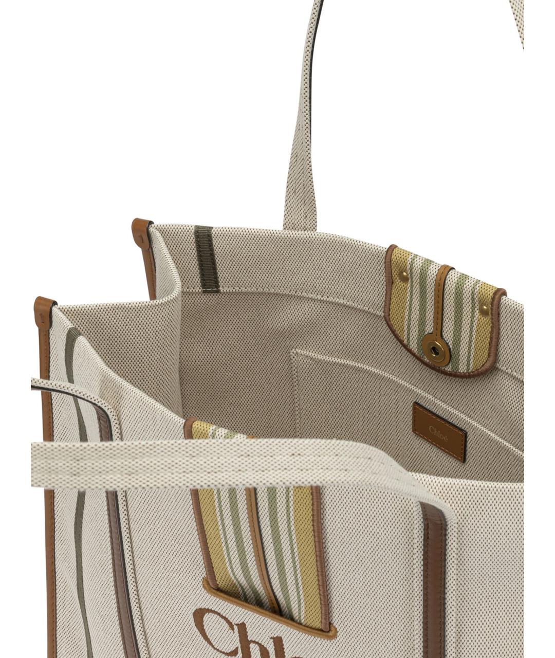 CHLOE Коричневая хлопковая сумка тоут, фото 5