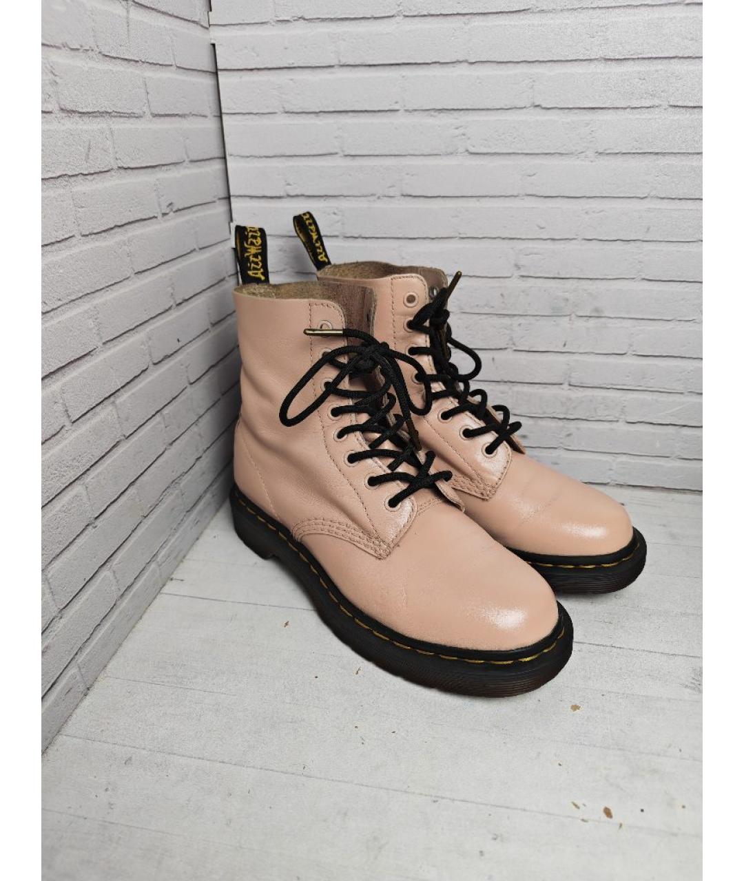 DR. MARTENS Бежевые кожаные ботинки, фото 3