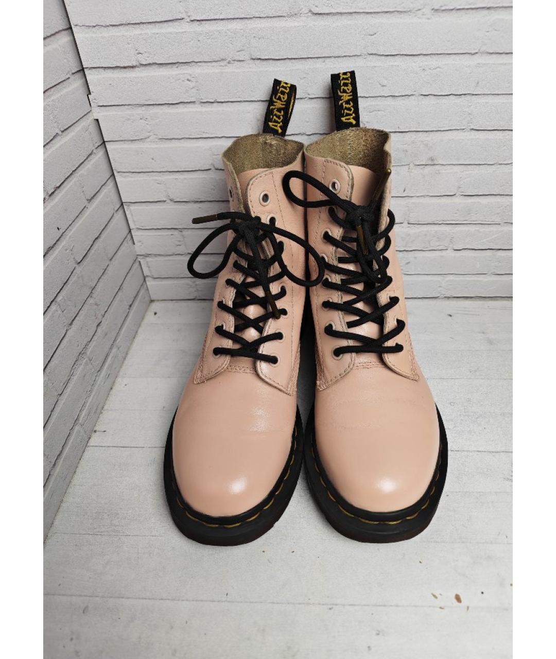 DR. MARTENS Бежевые кожаные ботинки, фото 5