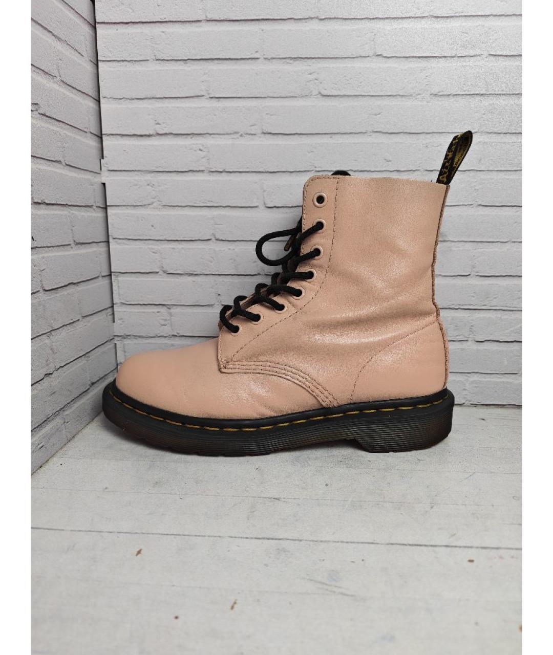 DR. MARTENS Бежевые кожаные ботинки, фото 9