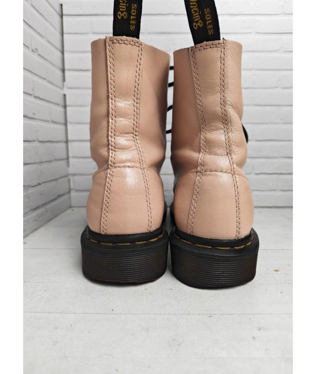 DR. MARTENS Бежевые кожаные ботинки, фото 4