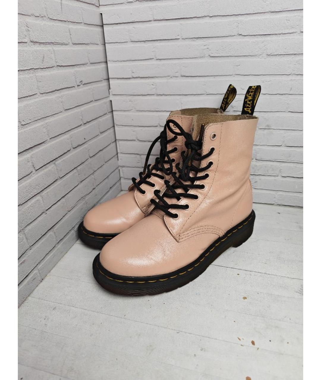 DR. MARTENS Бежевые кожаные ботинки, фото 2