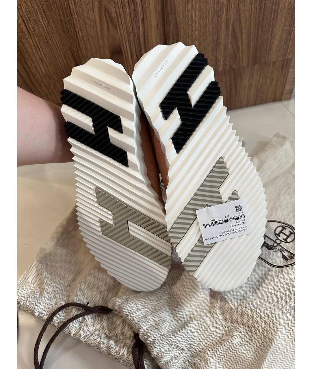 HERMES Розовые кроссовки, фото 6