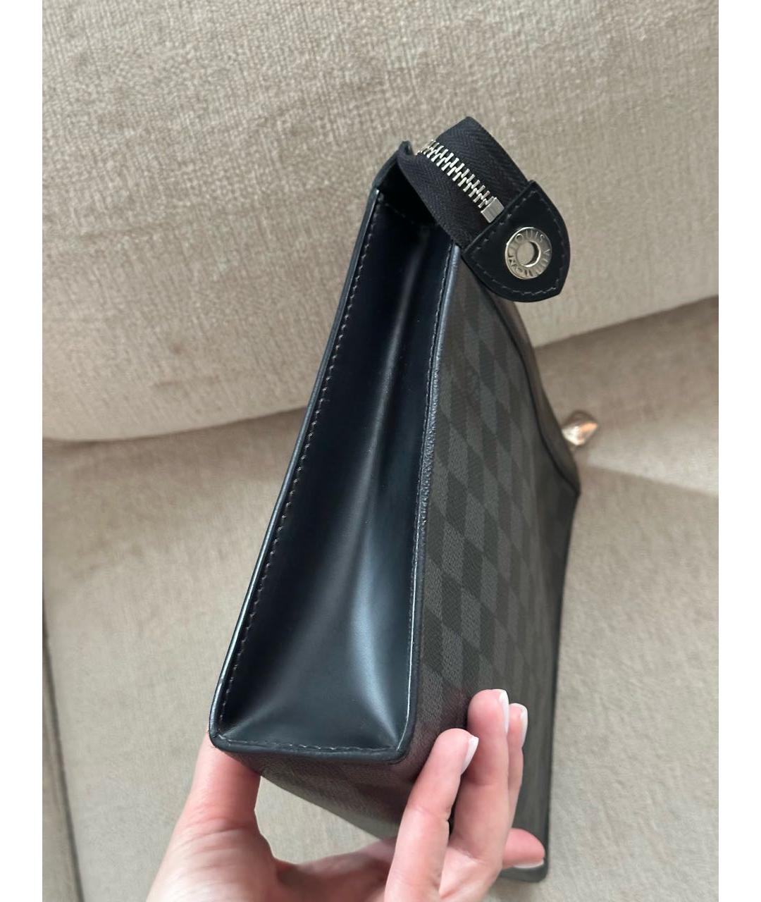 LOUIS VUITTON Черная папка для документов из канвы, фото 6