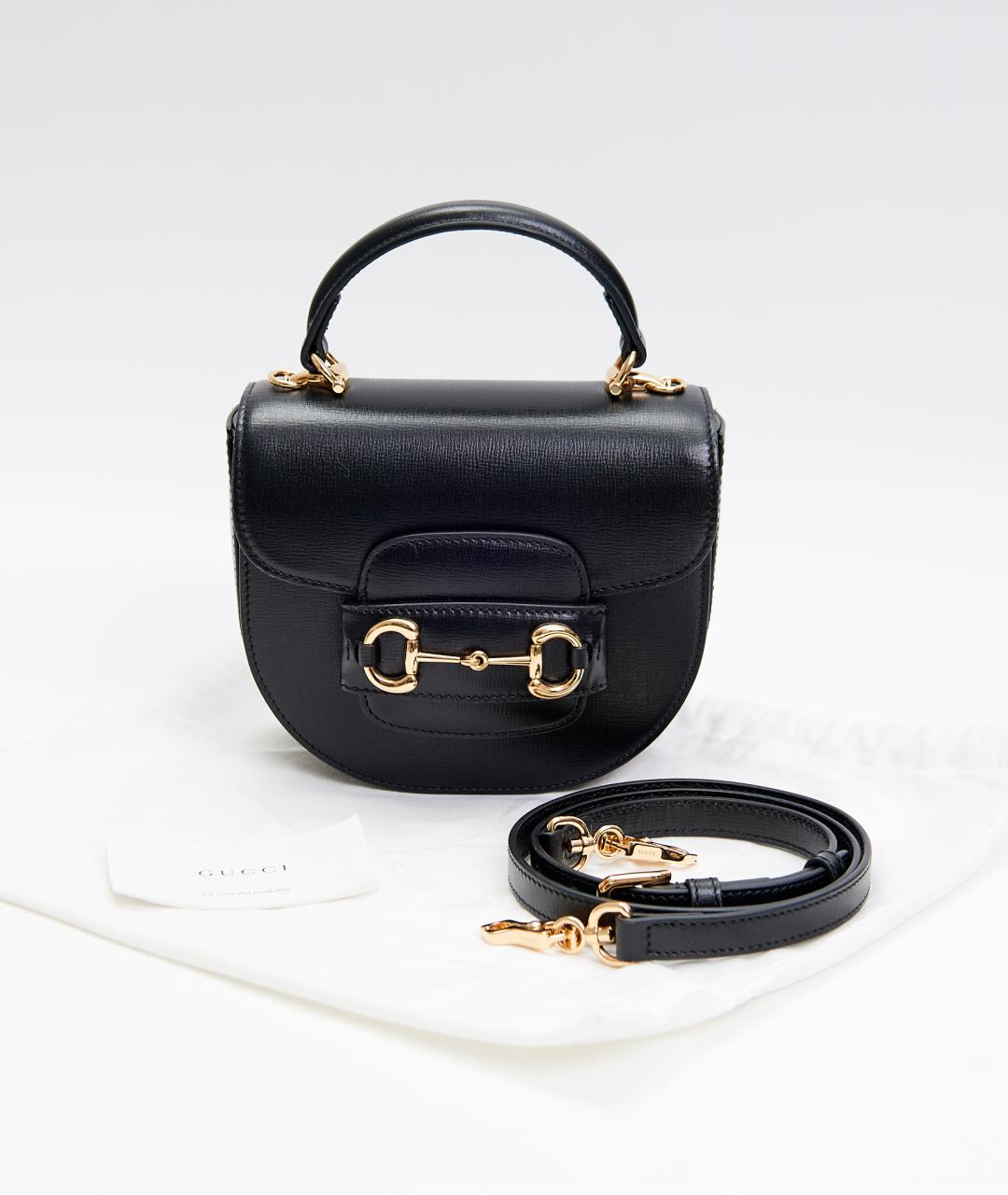 GUCCI Черная кожаная сумка через плечо, фото 5