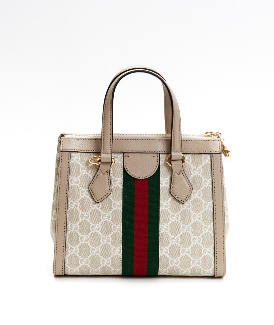 GUCCI Бежевая тканевая сумка с короткими ручками, фото 3