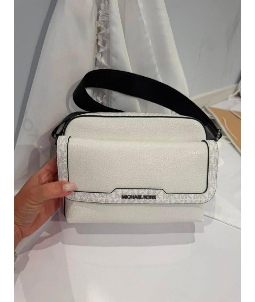 MICHAEL KORS Белая кожаная сумка на плечо, фото 5