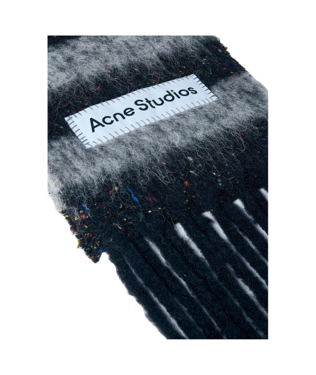 ACNE STUDIOS Синий шерстяной шарф, фото 3