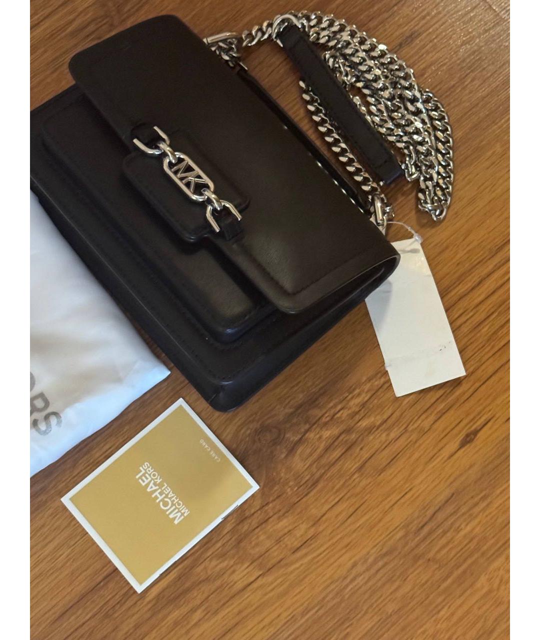 MICHAEL KORS Черная кожаная сумка через плечо, фото 5
