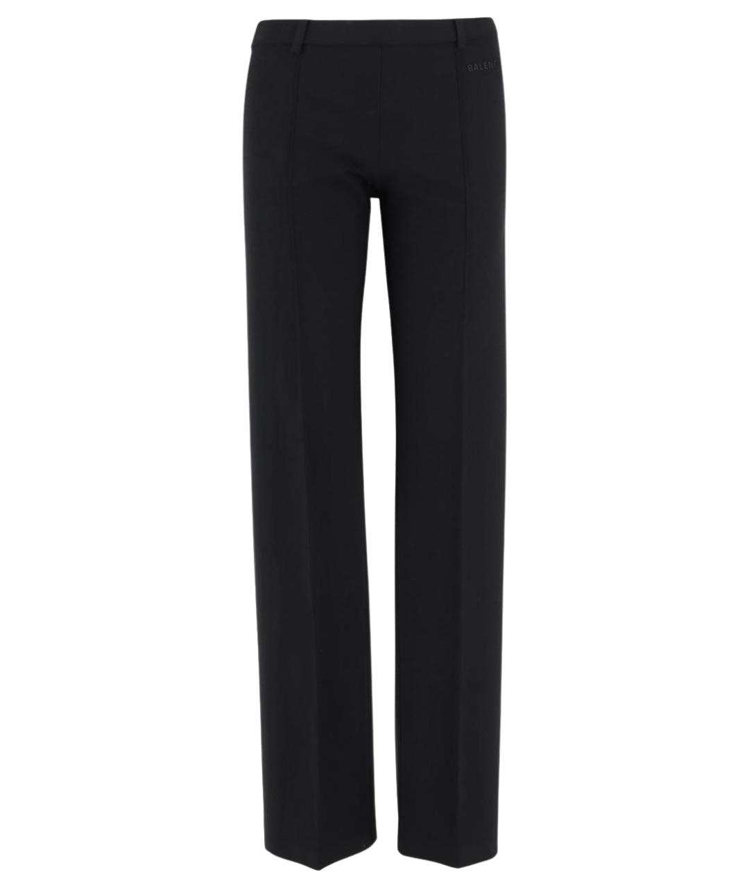 BALENCIAGA Черные хлопковые прямые брюки, фото 1