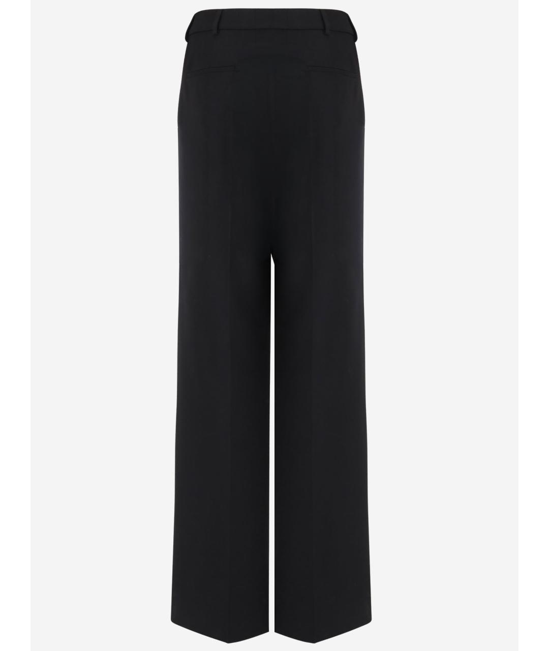 SAINT LAURENT Черные шерстяные прямые брюки, фото 2