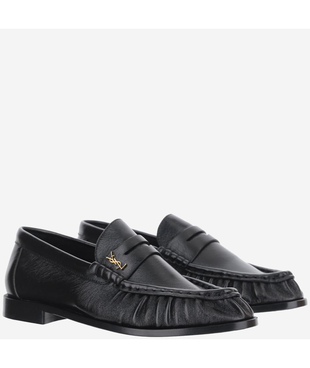 SAINT LAURENT Черные кожаные лоферы, фото 3