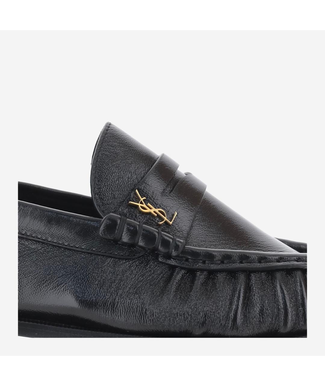 SAINT LAURENT Черные кожаные лоферы, фото 5