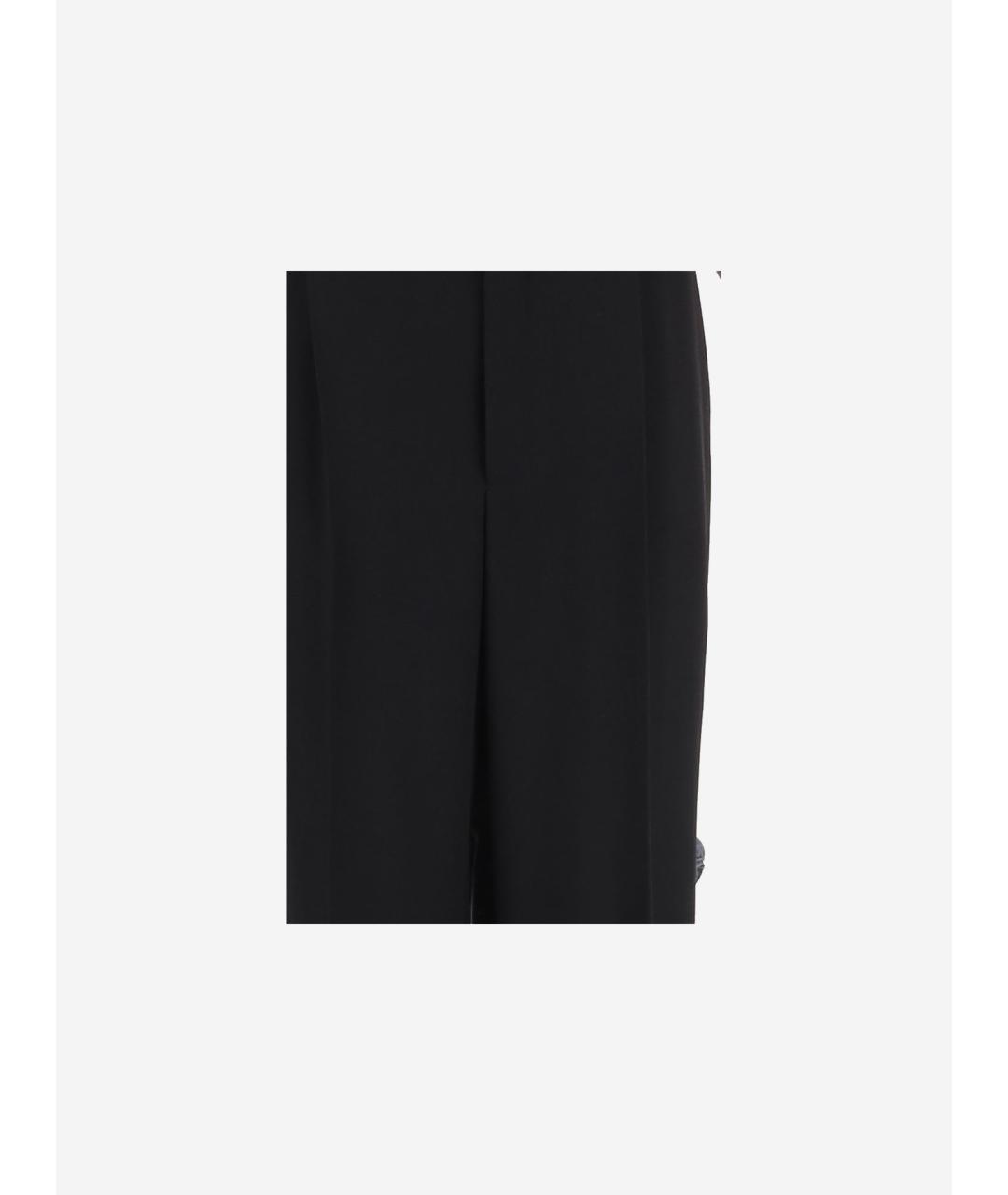 SAINT LAURENT Черные креповые прямые брюки, фото 3