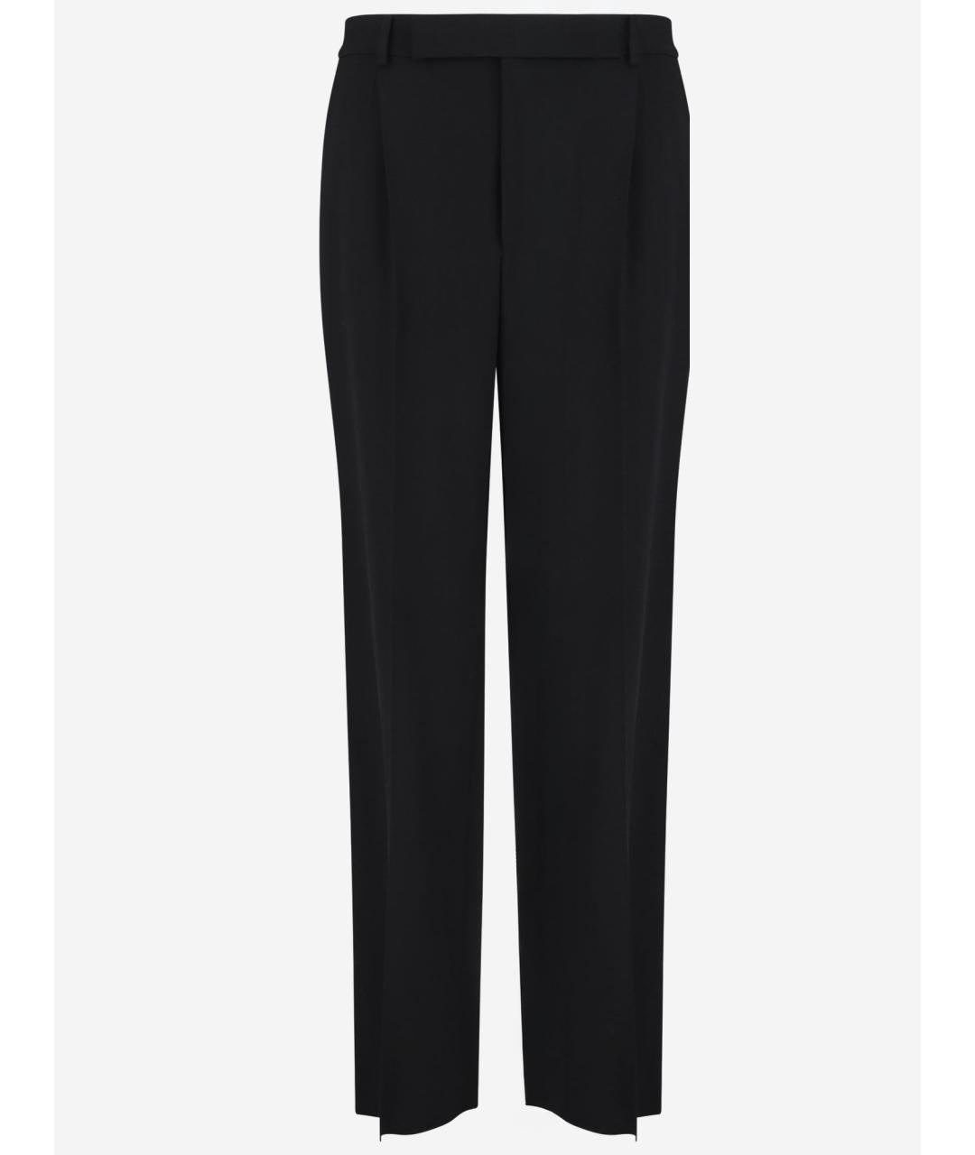 SAINT LAURENT Черные креповые прямые брюки, фото 4