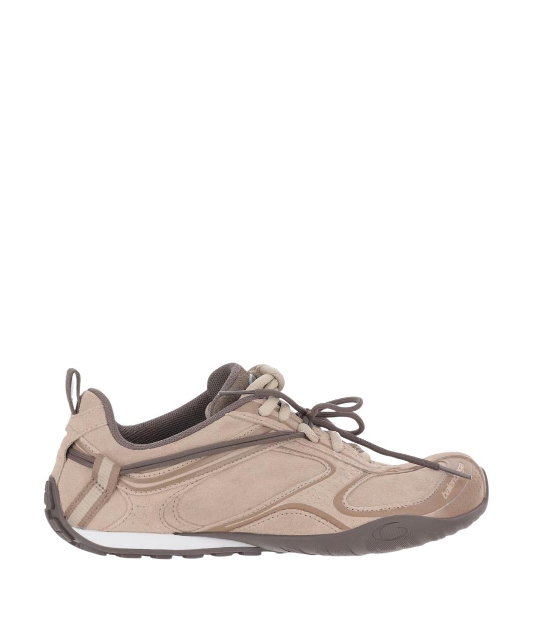 BALENCIAGA Бежевые кожаные кроссовки, фото 1