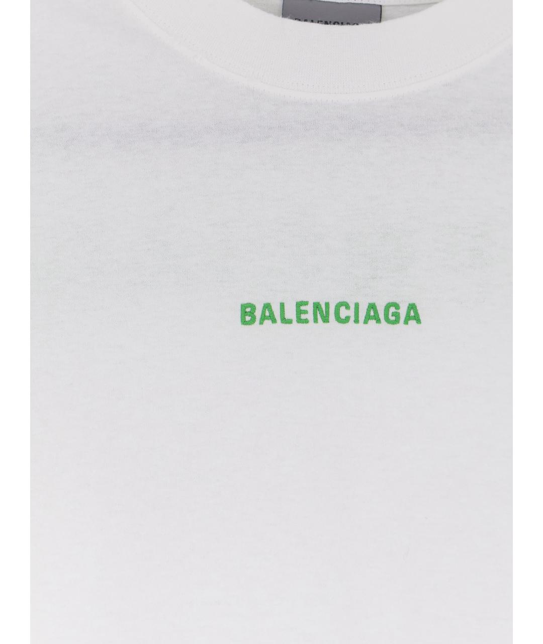 BALENCIAGA Белая хлопковая футболка, фото 3