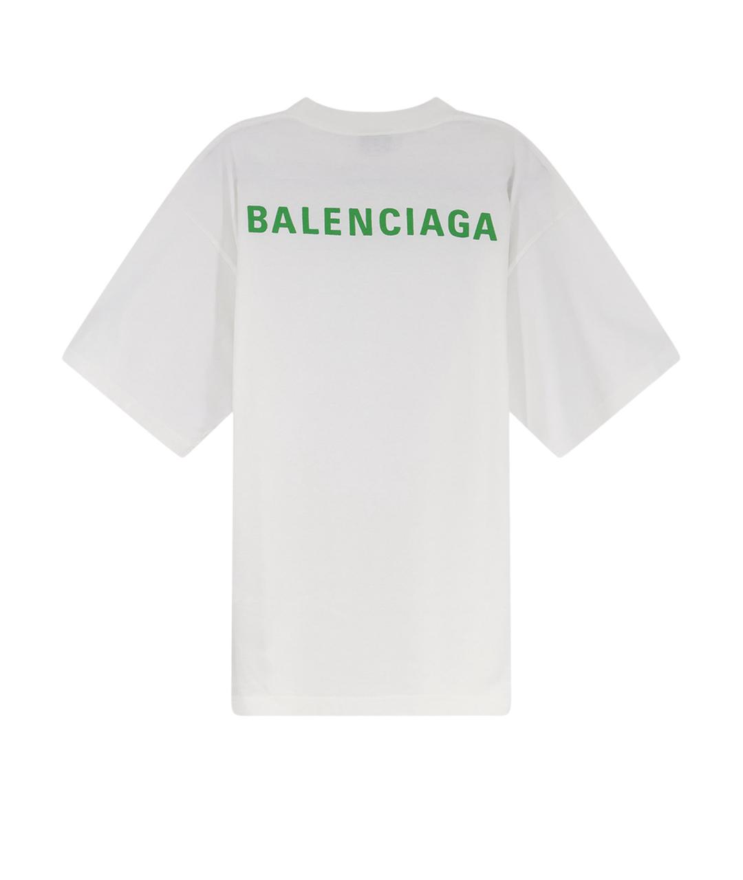 BALENCIAGA Белая хлопковая футболка, фото 2