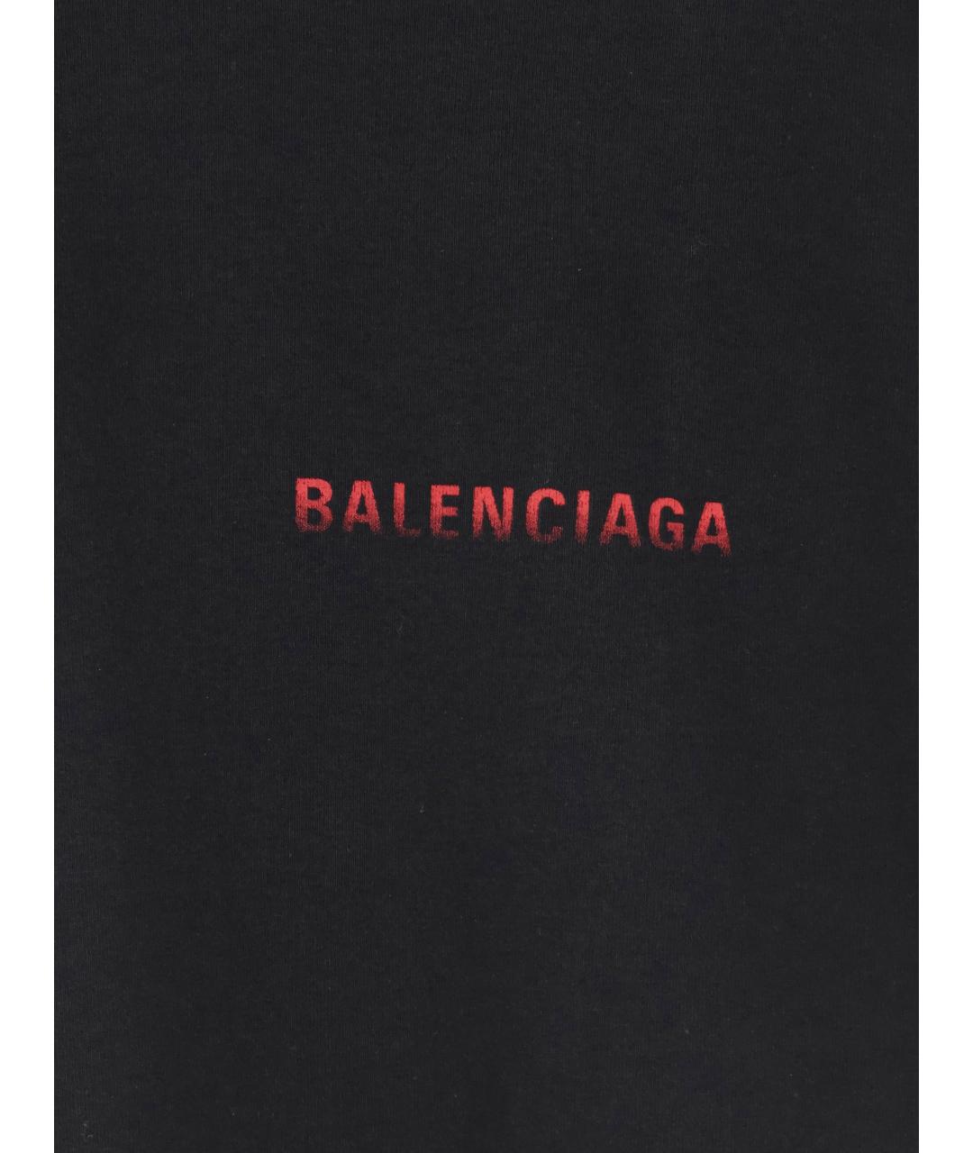 BALENCIAGA Черная хлопковая футболка, фото 3