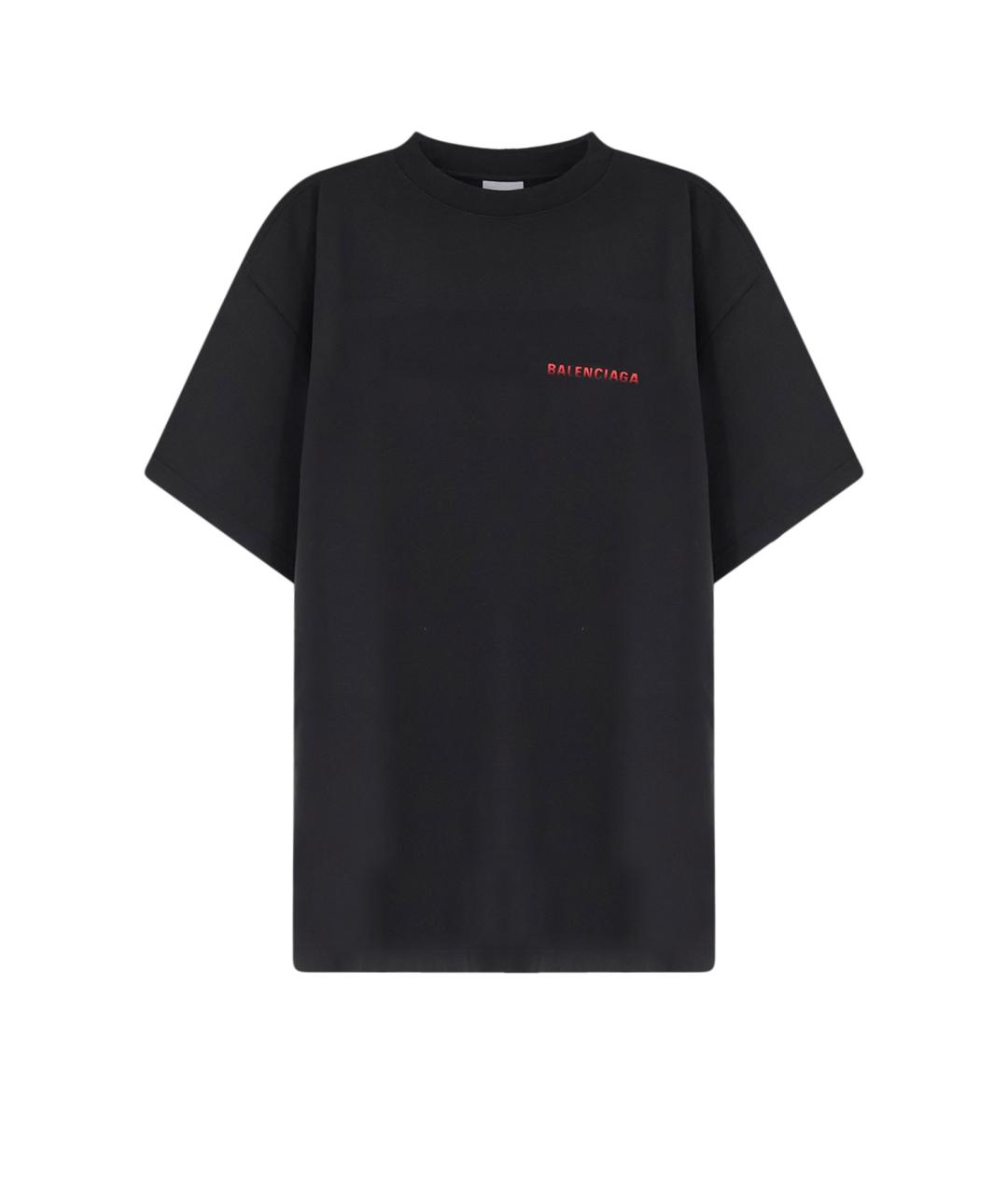 BALENCIAGA Черная хлопковая футболка, фото 1
