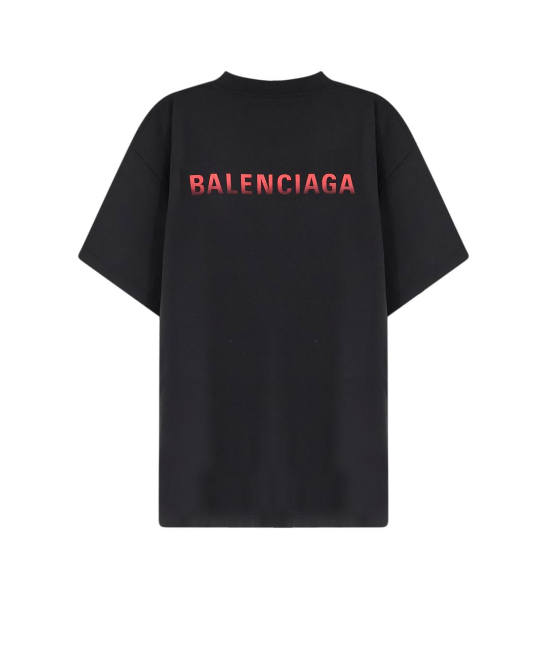 BALENCIAGA Черная хлопковая футболка, фото 2