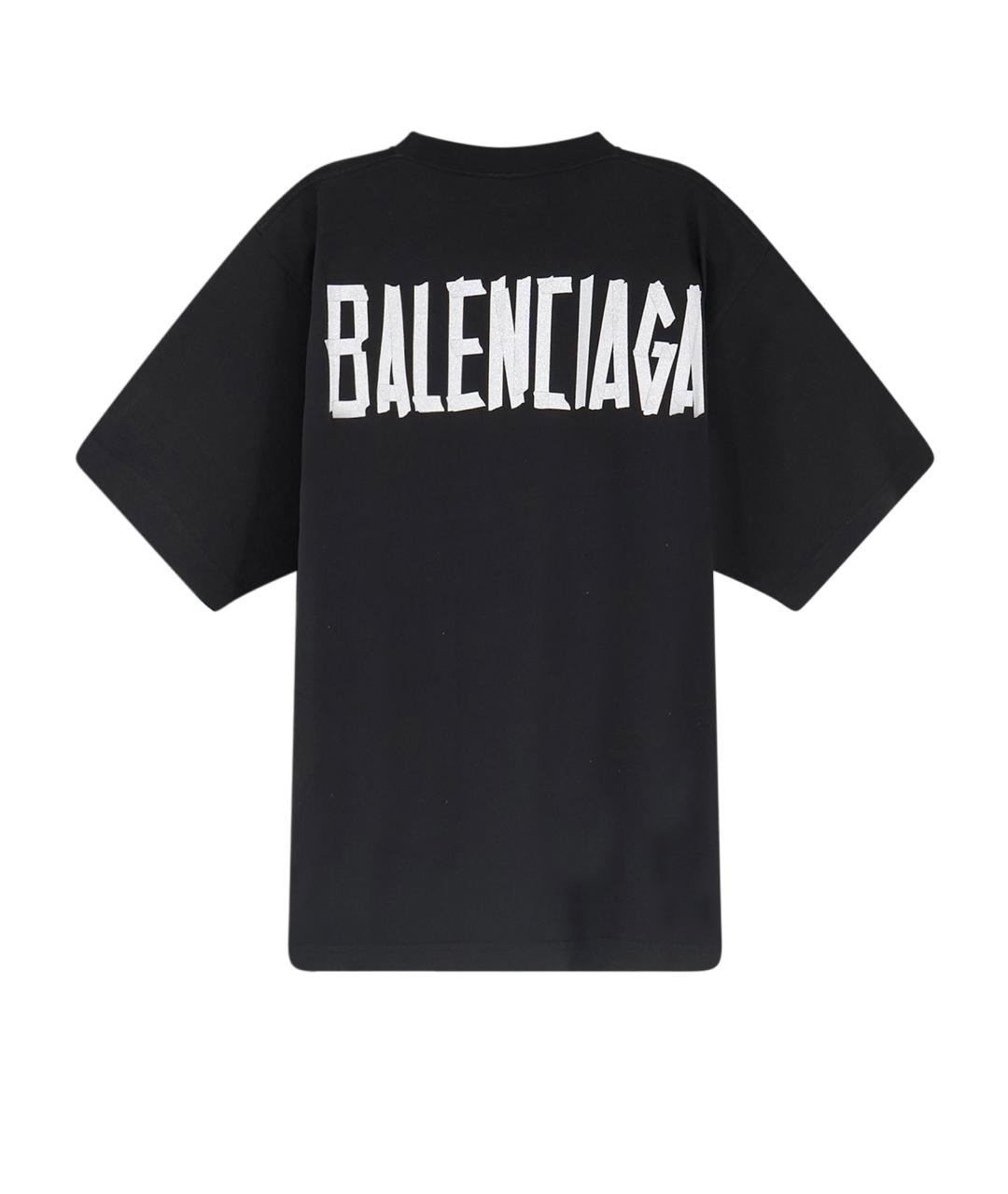 BALENCIAGA Черная хлопковая футболка, фото 2