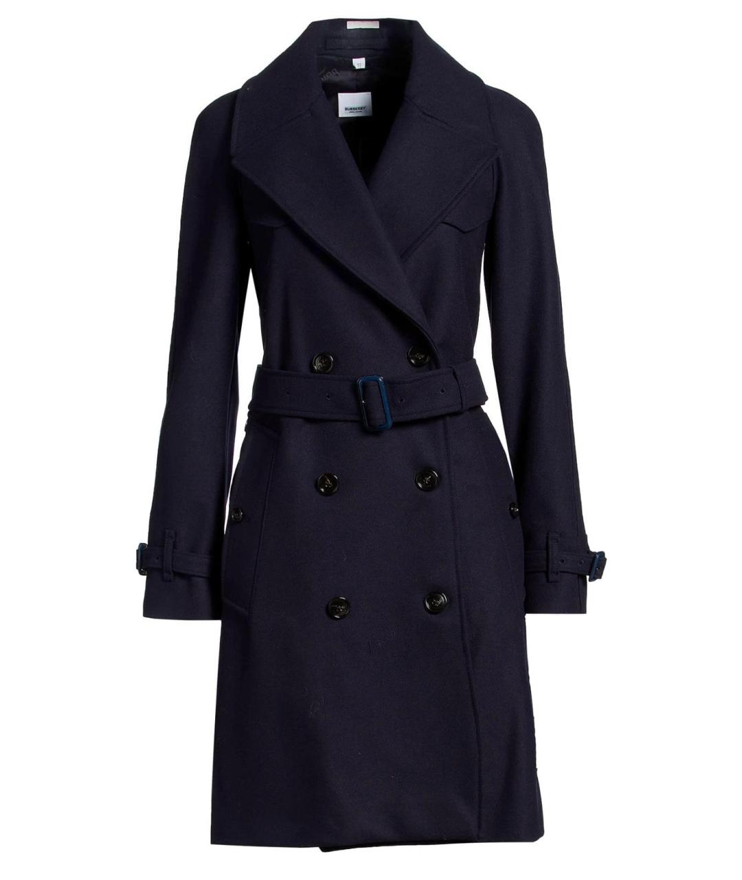 BURBERRY Темно-синее шерстяное пальто, фото 1