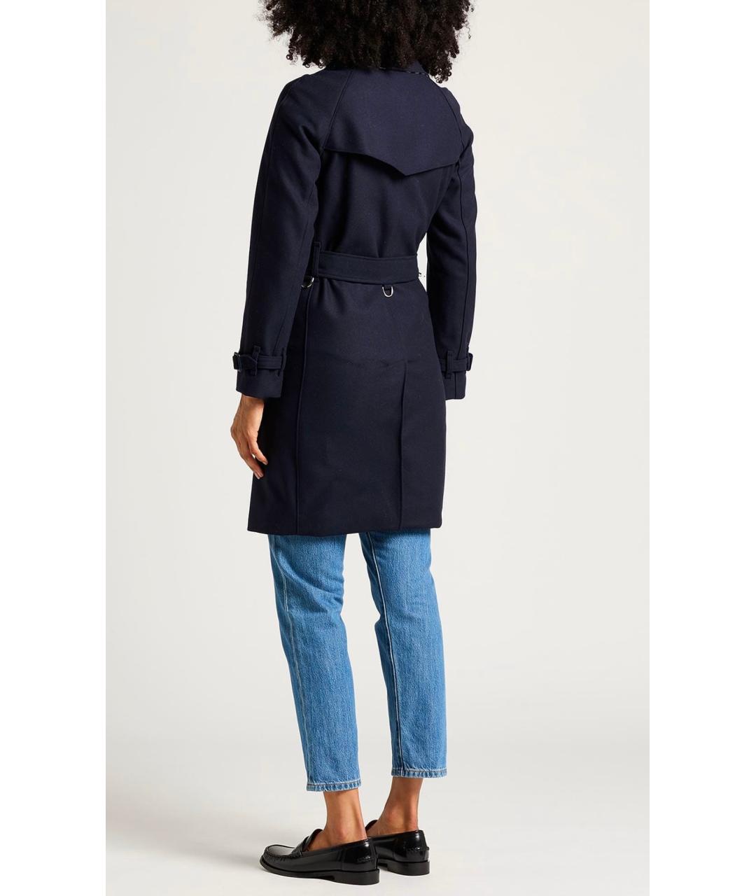 BURBERRY Темно-синее шерстяное пальто, фото 3