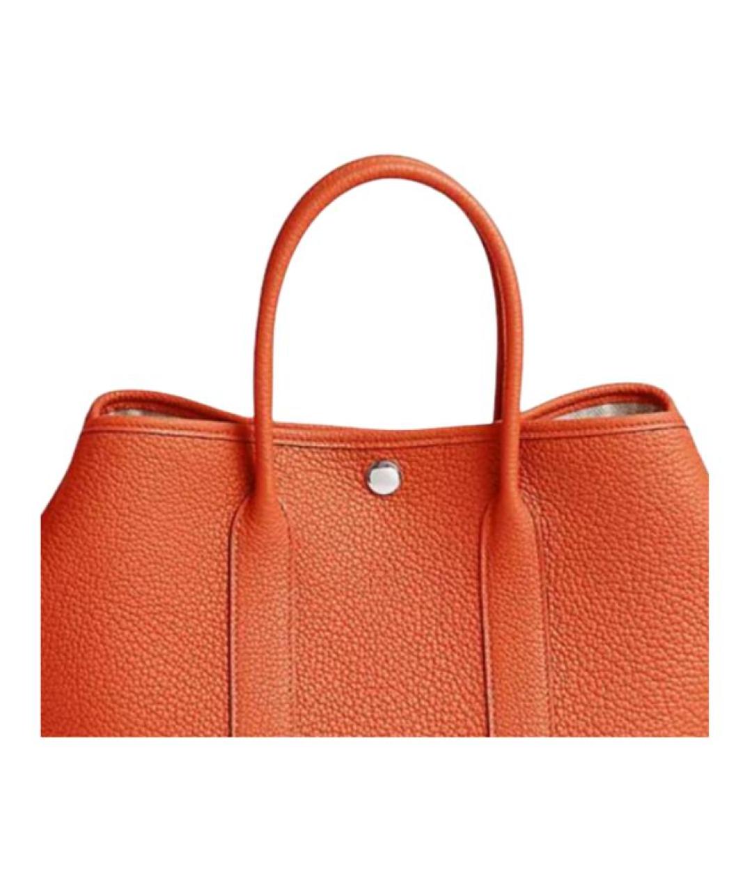 HERMES Оранжевая кожаная сумка через плечо, фото 3