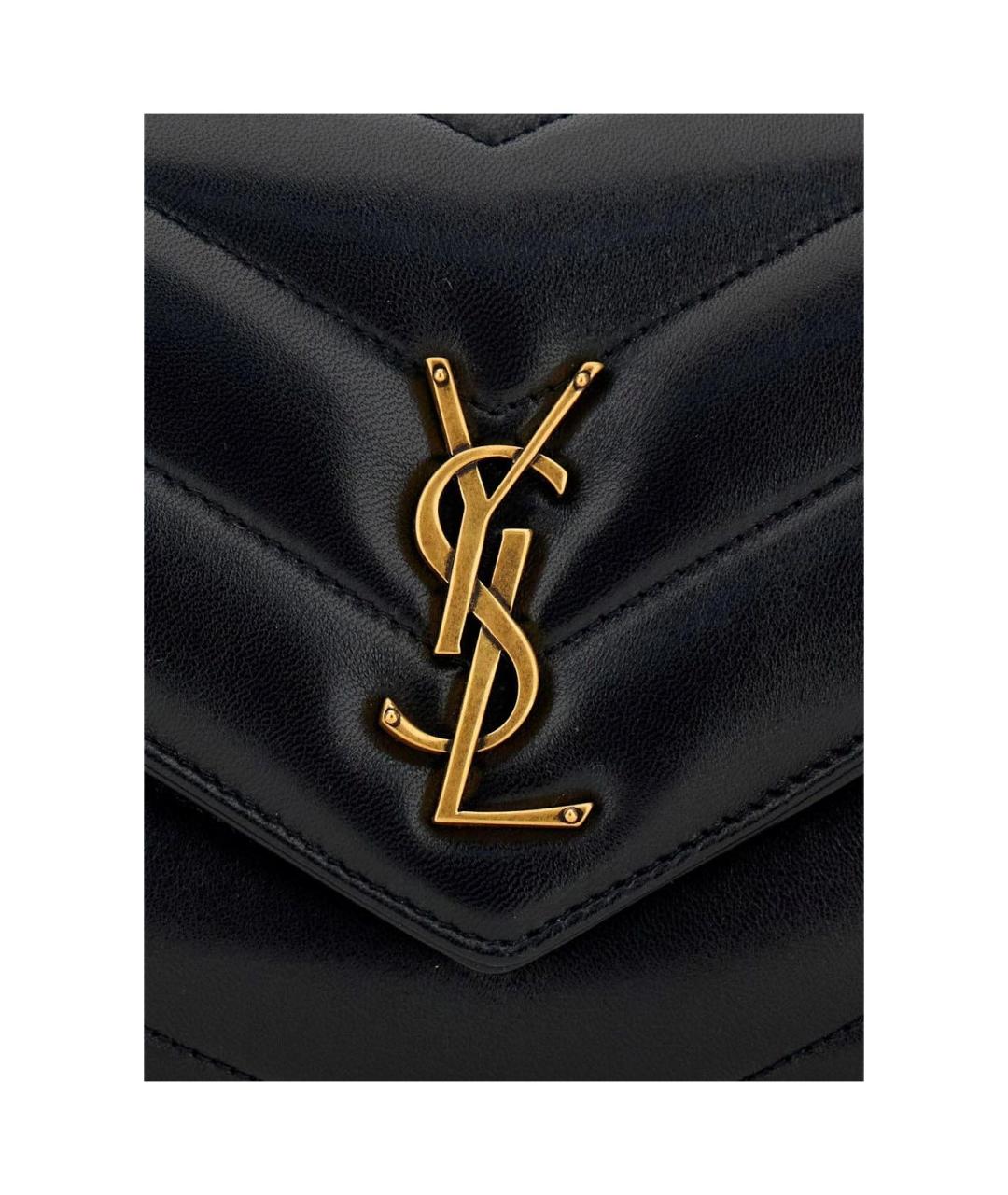 SAINT LAURENT Черная кожаная сумка через плечо, фото 4