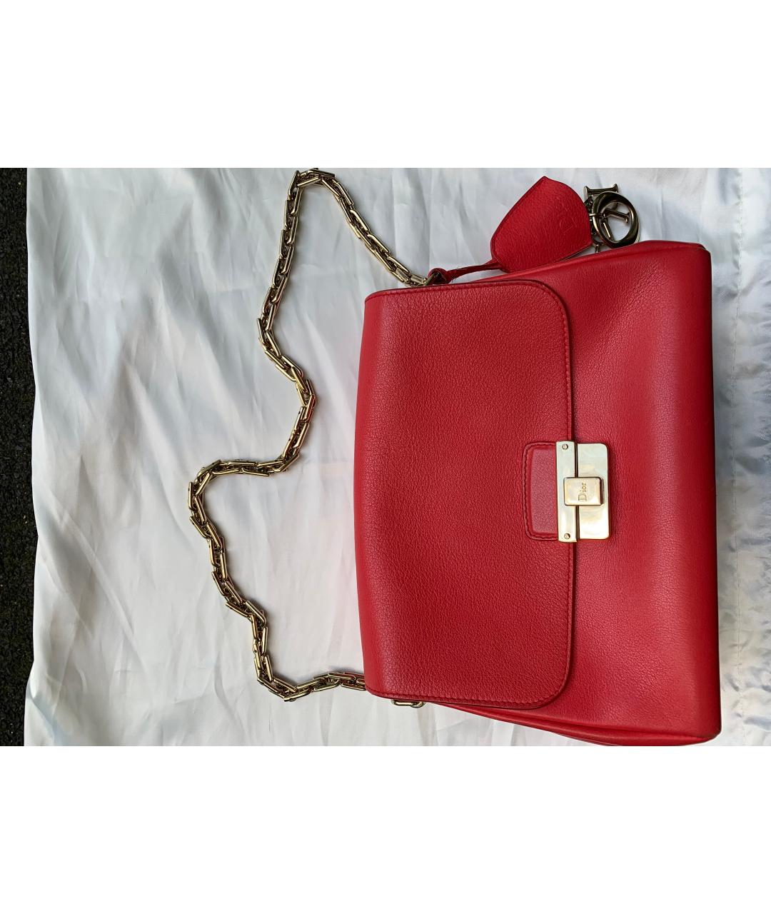 CHRISTIAN DIOR PRE-OWNED Коралловая кожаная сумка с короткими ручками, фото 5