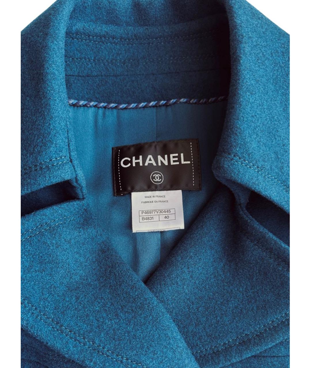 CHANEL Темно-синее шерстяное пальто, фото 3