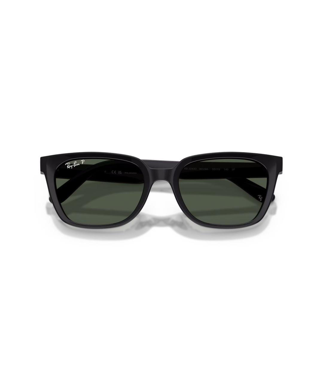 RAY BAN Черные пластиковые солнцезащитные очки, фото 5