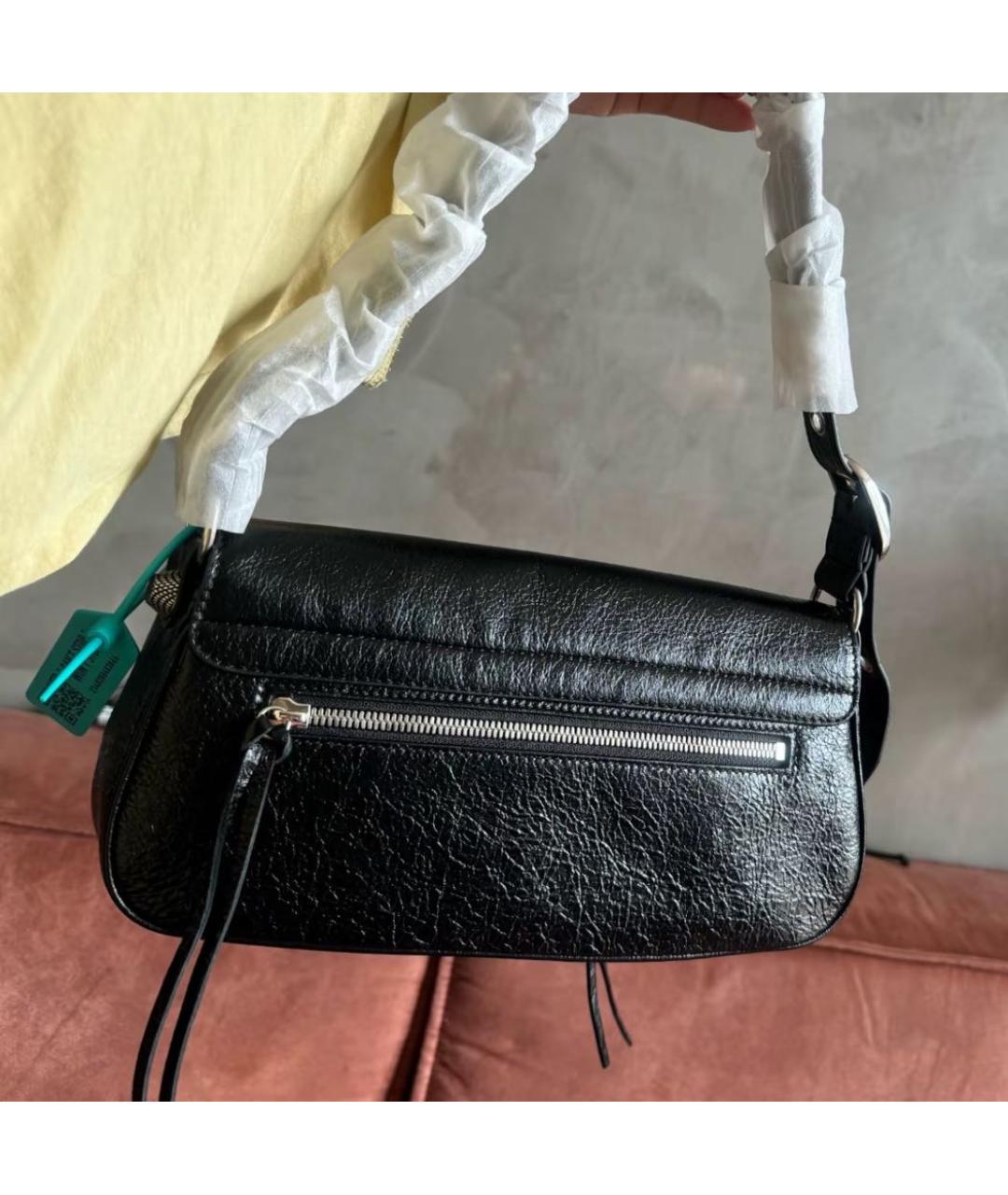 BALENCIAGA Черная кожаная сумка с короткими ручками, фото 5