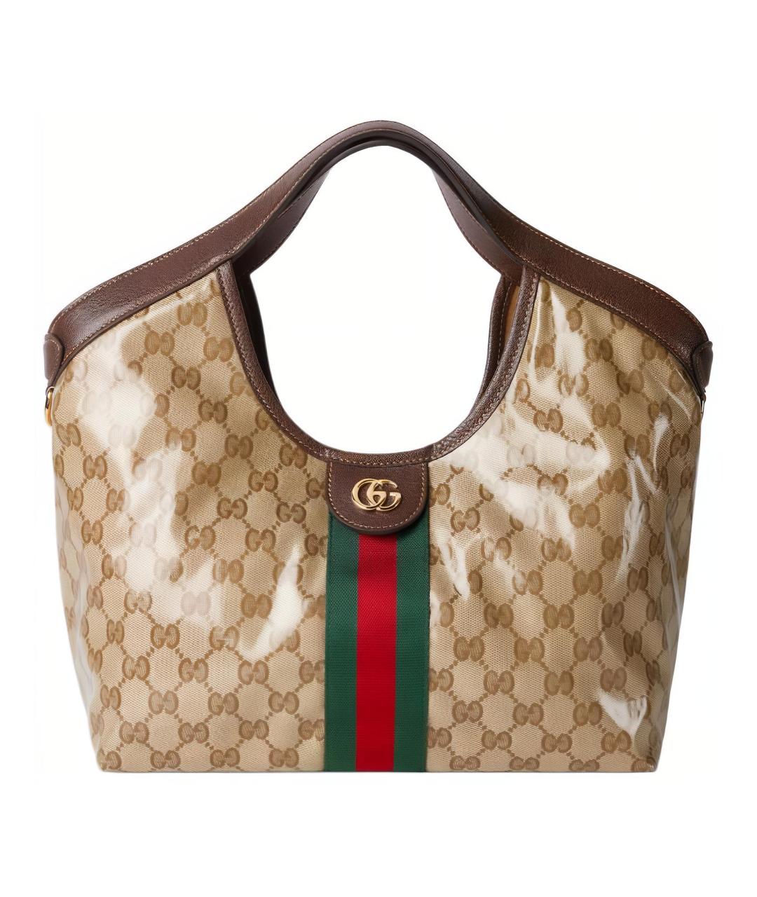 GUCCI Бежевая сумка через плечо из канвы, фото 2