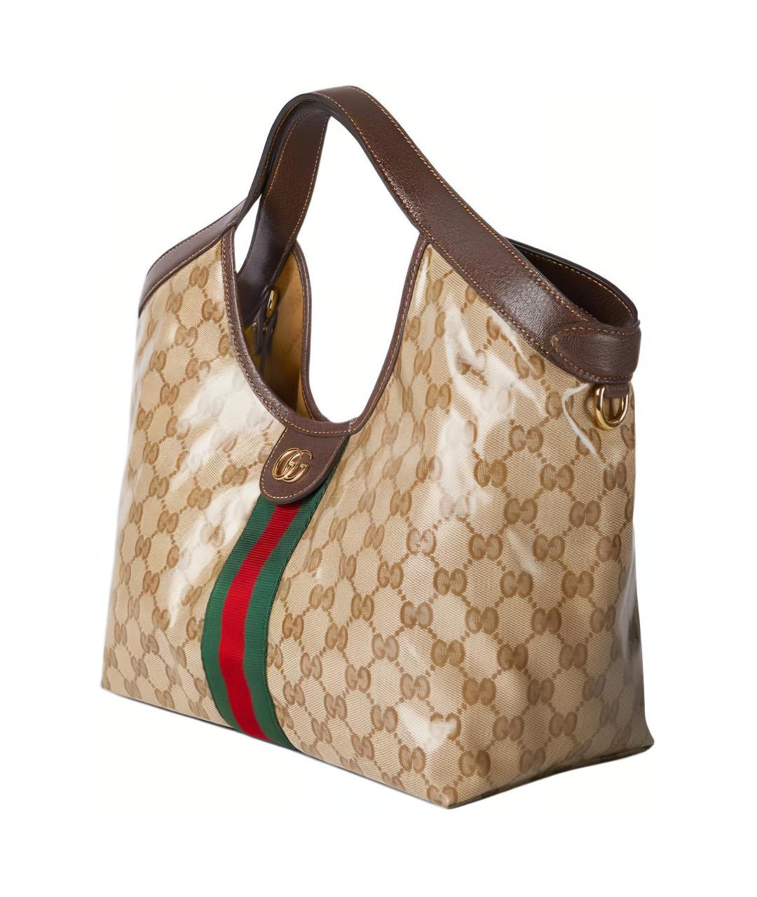 GUCCI Бежевая сумка через плечо из канвы, фото 3