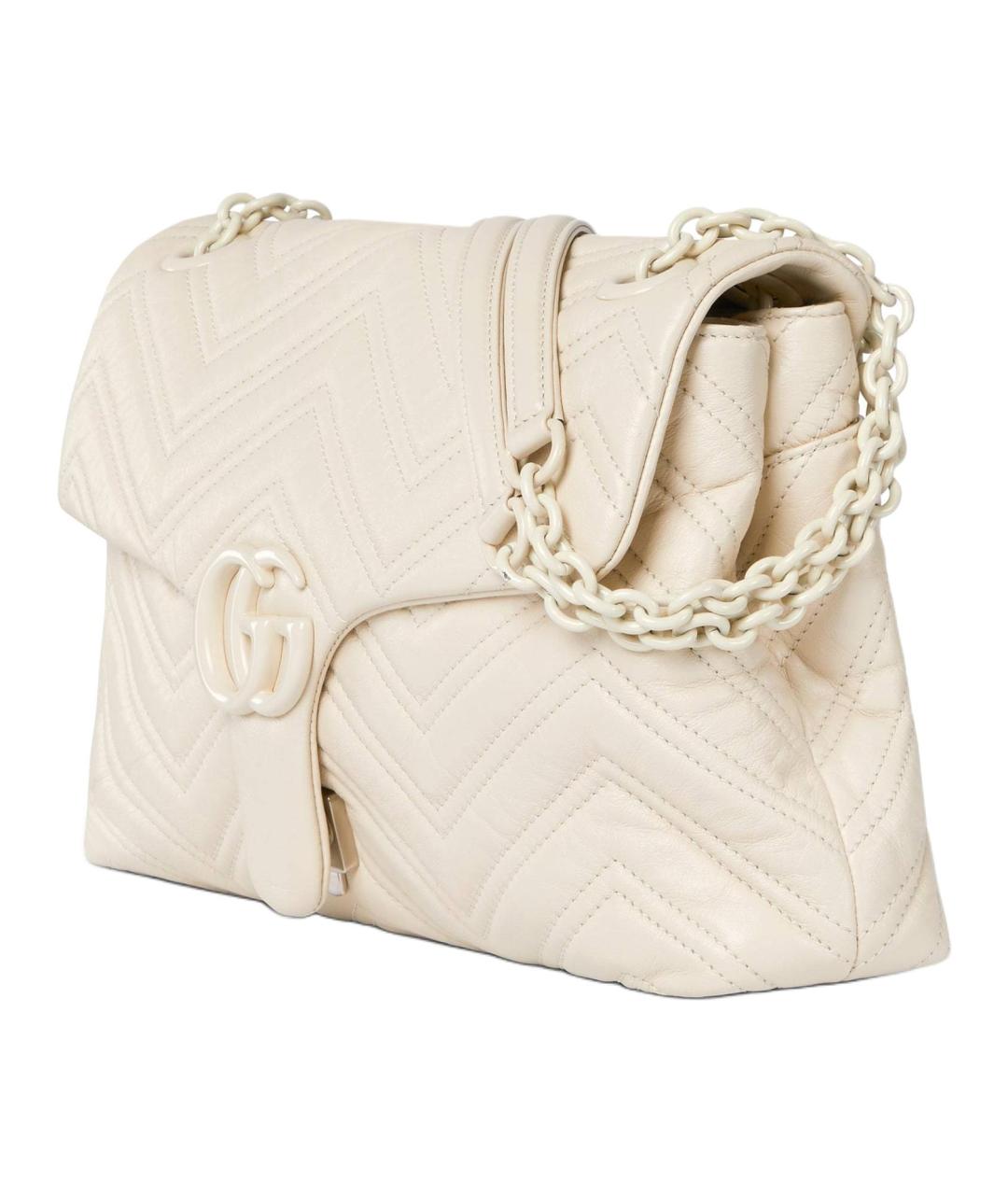 GUCCI Бежевая кожаная сумка через плечо, фото 2