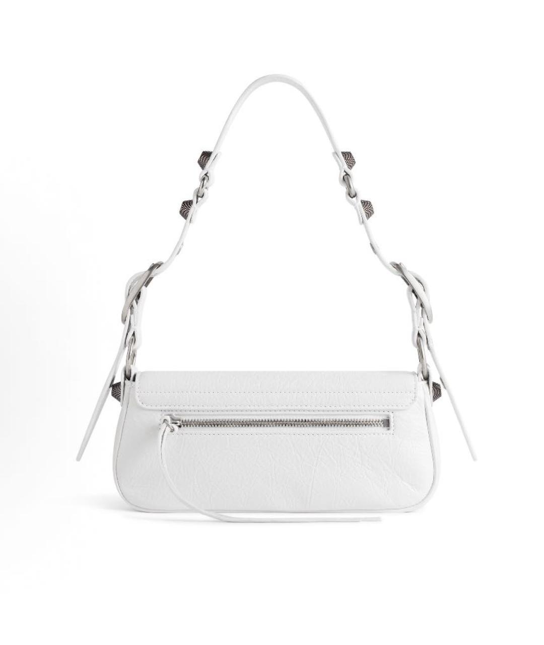 BALENCIAGA Белая кожаная сумка через плечо, фото 3
