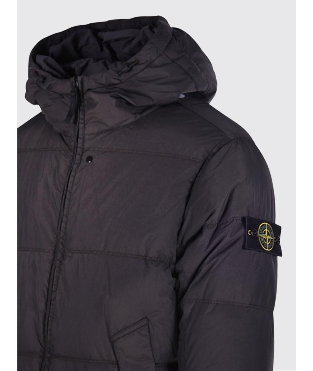 STONE ISLAND Антрацитовый полиамидовый пуховик, фото 4