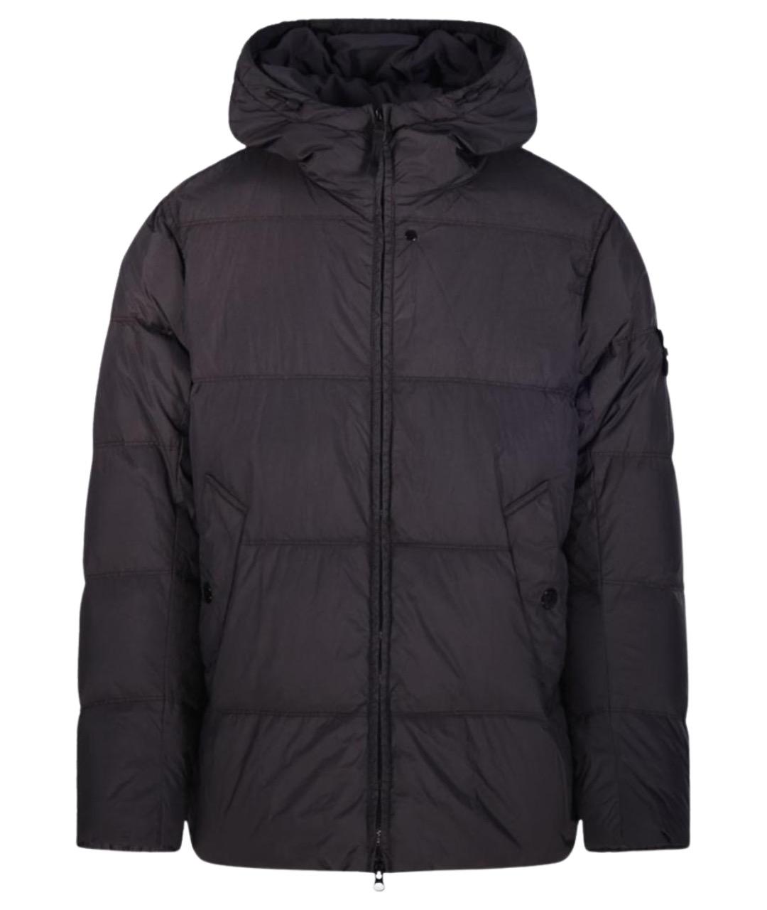 STONE ISLAND Антрацитовый полиамидовый пуховик, фото 1