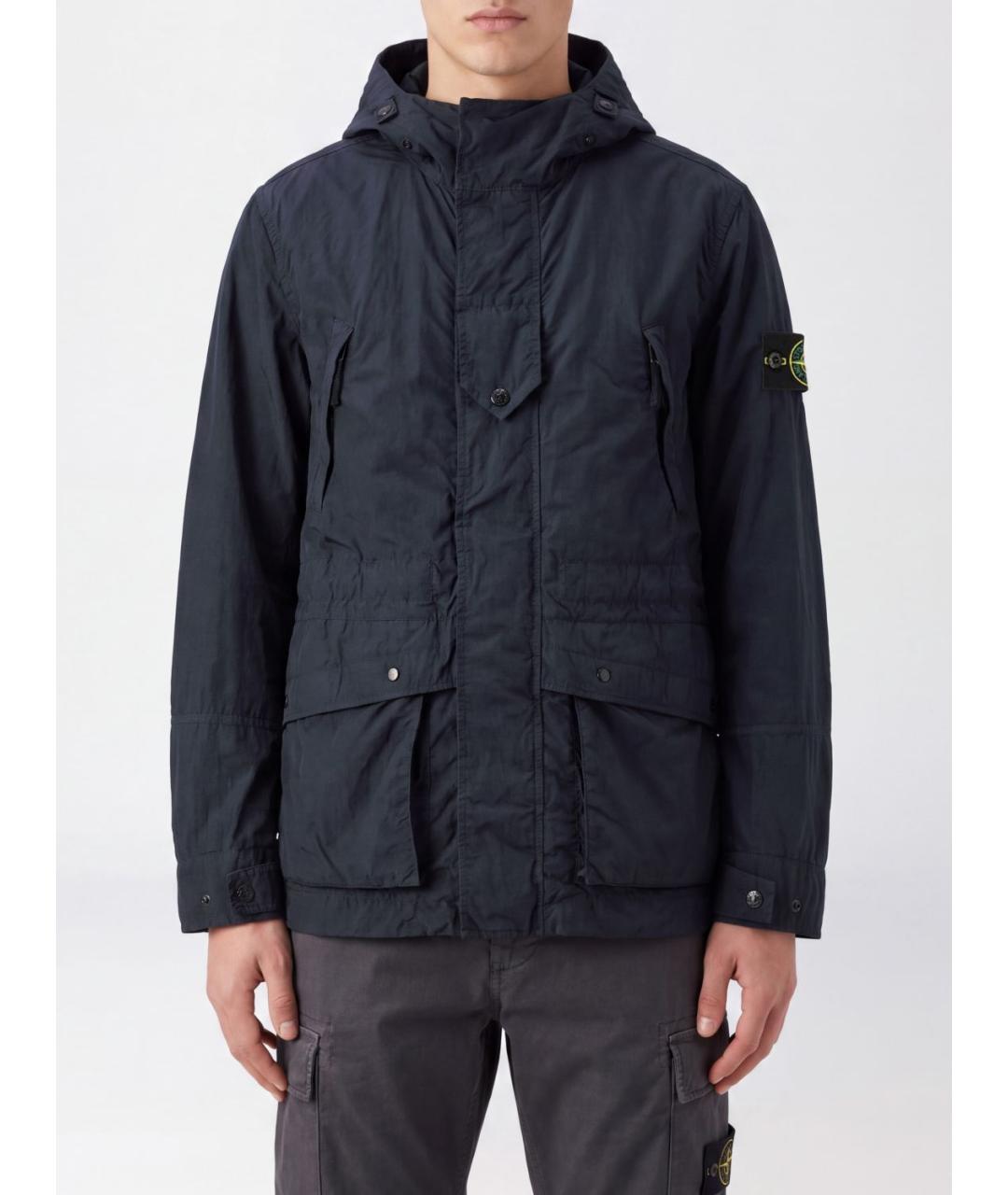 STONE ISLAND Синяя нейлоновая куртка, фото 2
