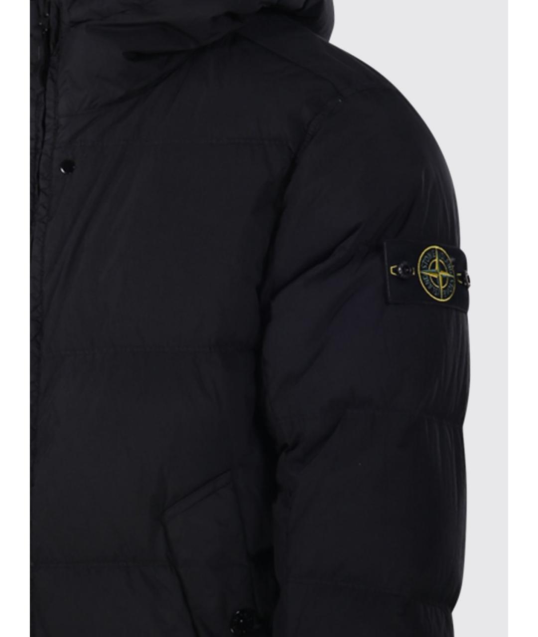 STONE ISLAND Черный полиамидовый пуховик, фото 4