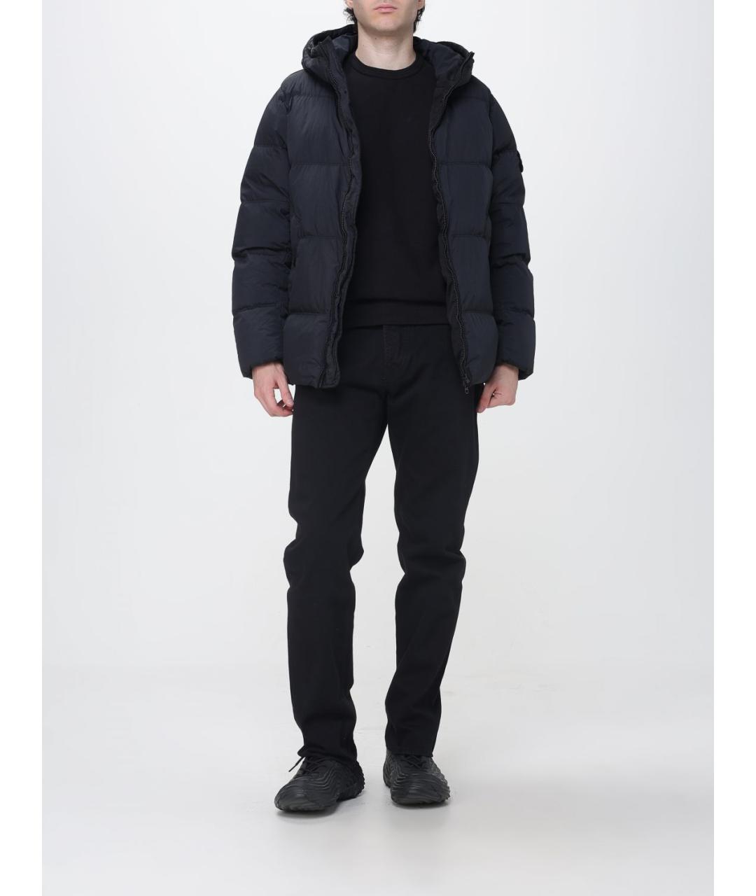 STONE ISLAND Синий полиамидовый пуховик, фото 2