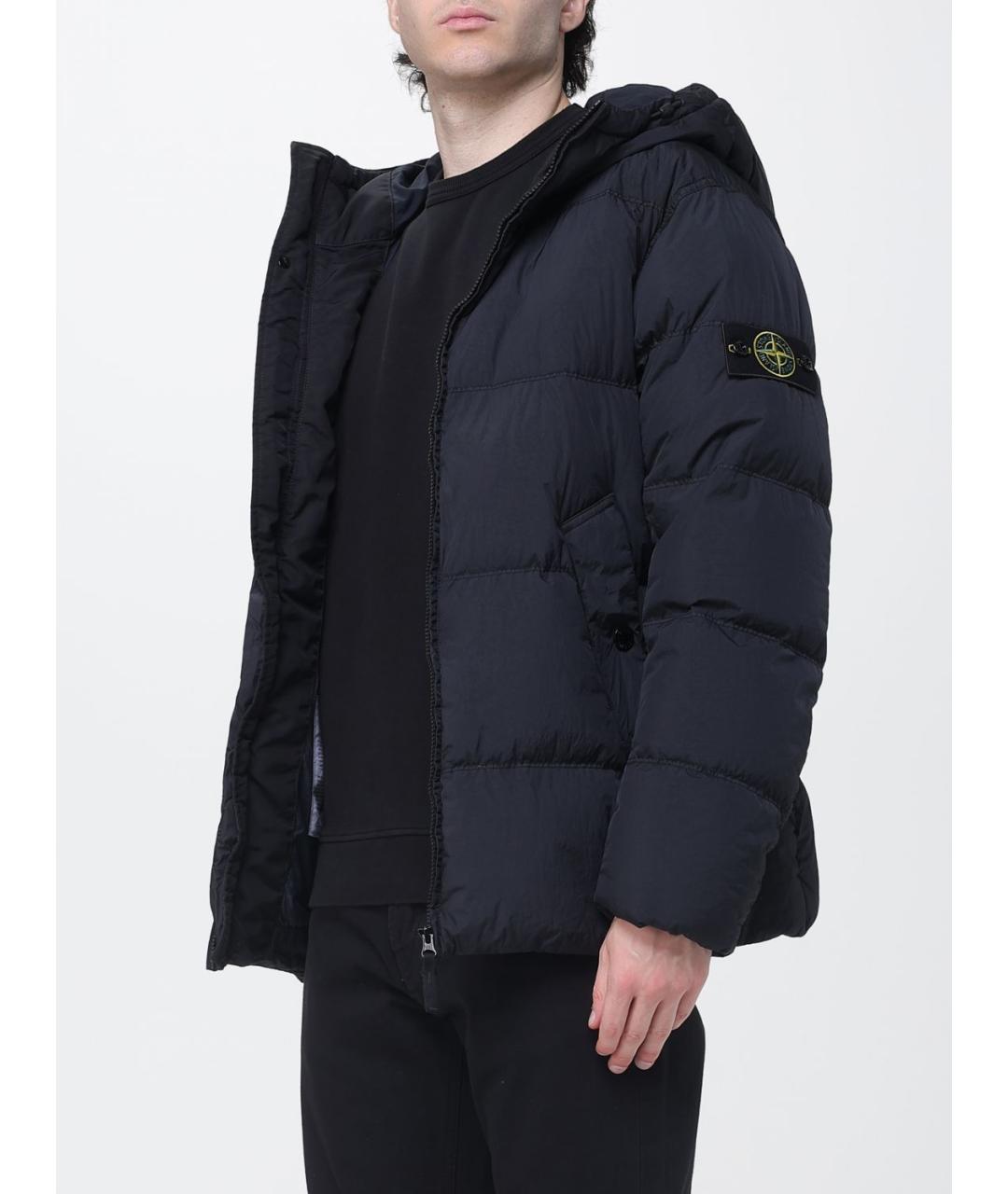 STONE ISLAND Синий полиамидовый пуховик, фото 4