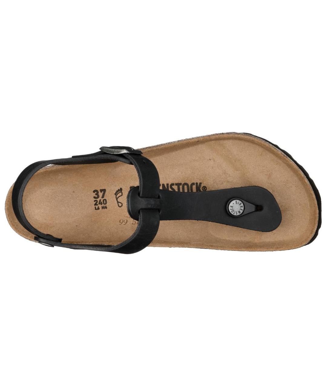 BIRKENSTOCK Черные кожаные шлепанцы, фото 3