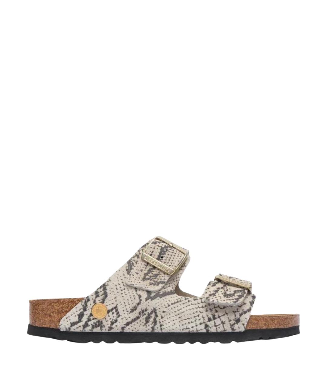 BIRKENSTOCK Бежевые кожаные сандалии, фото 1
