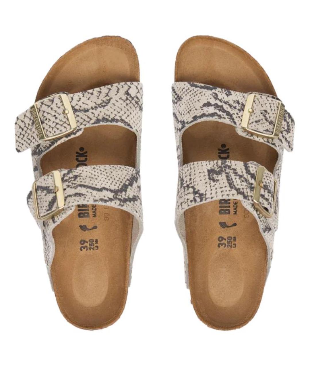 BIRKENSTOCK Бежевые кожаные сандалии, фото 4