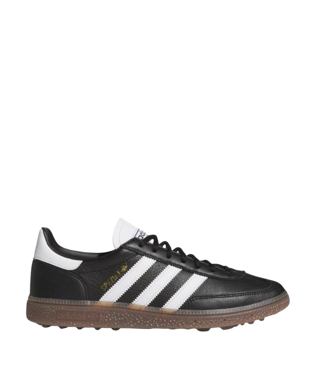ADIDAS Черные кожаные низкие кроссовки / кеды, фото 1
