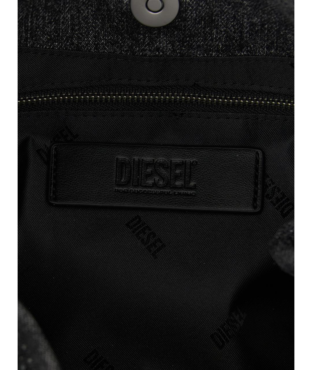 DIESEL Черная хлопковая сумка тоут, фото 4